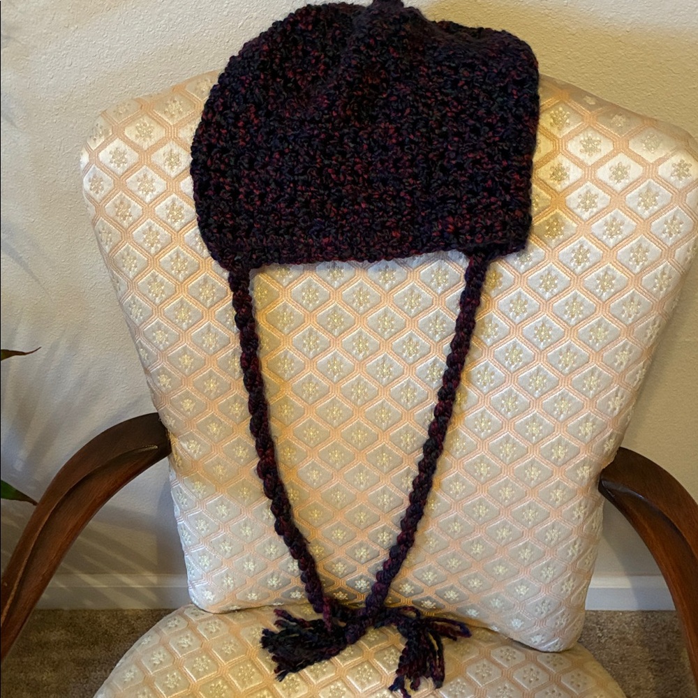 Cozy Black and Purple crochet hat